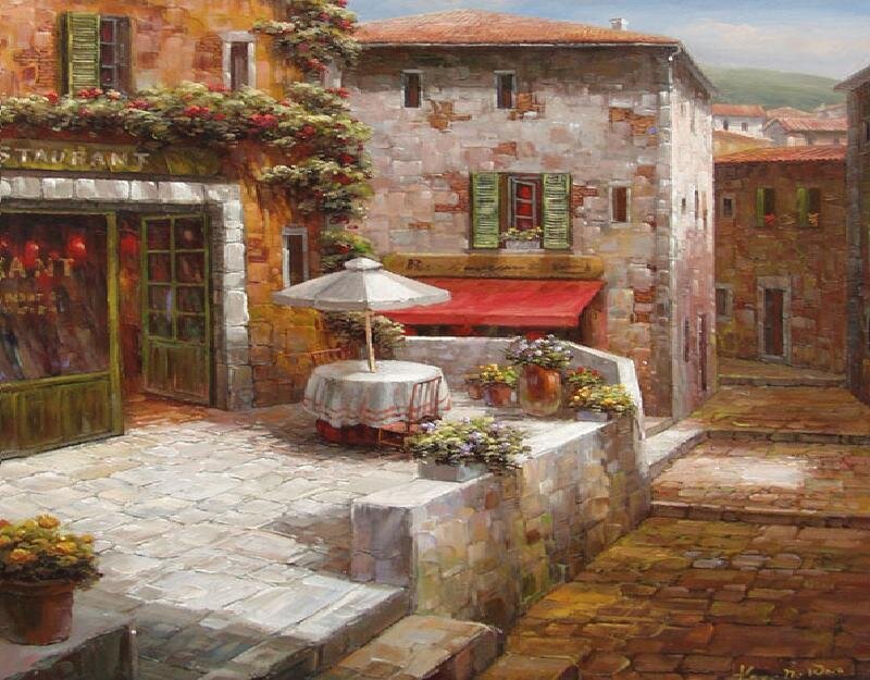 Italian village street scene