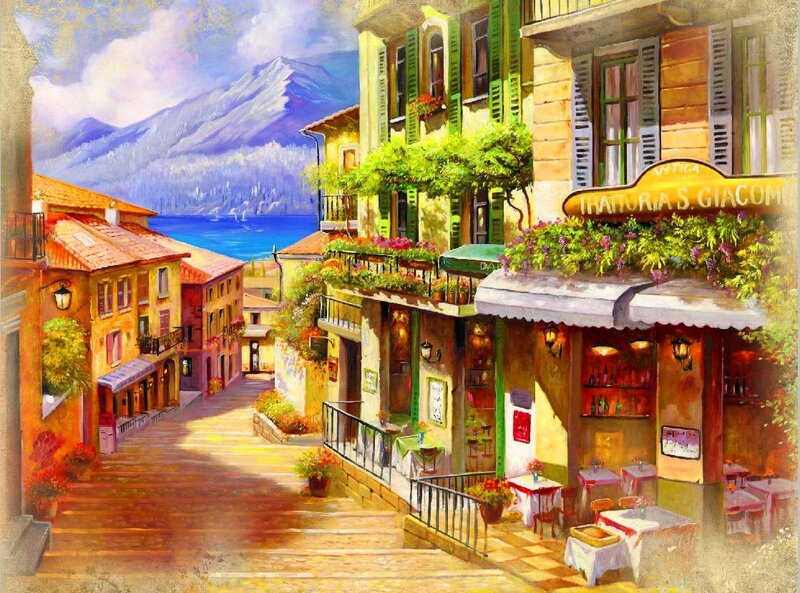 Italian Village Street — Yellow