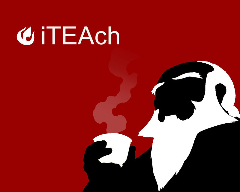 iTEAch logo with monk