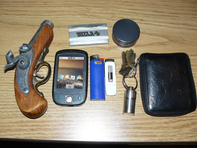Items on a wooden table