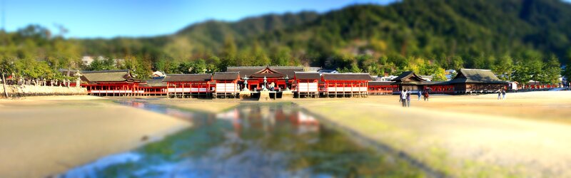 Itsukushima Shrine on a sunny day