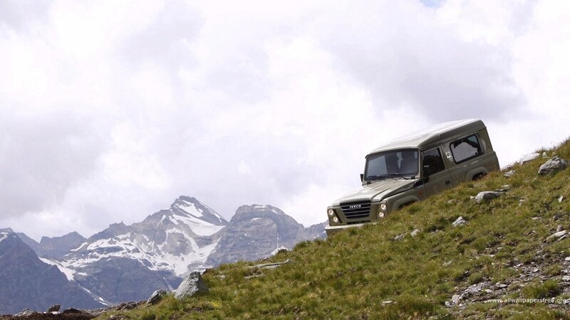 Iveco off-road vehicle on mountain slope