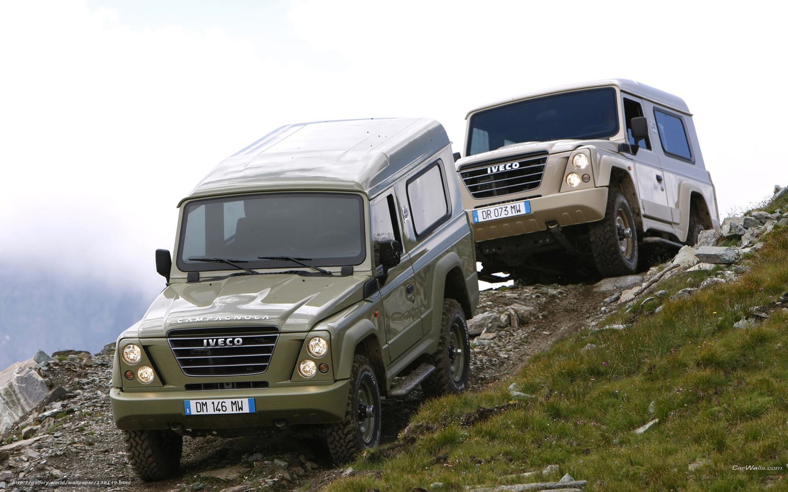 Iveco off-road vehicles on mountain