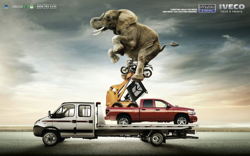 Iveco truck carrying heavy loads
