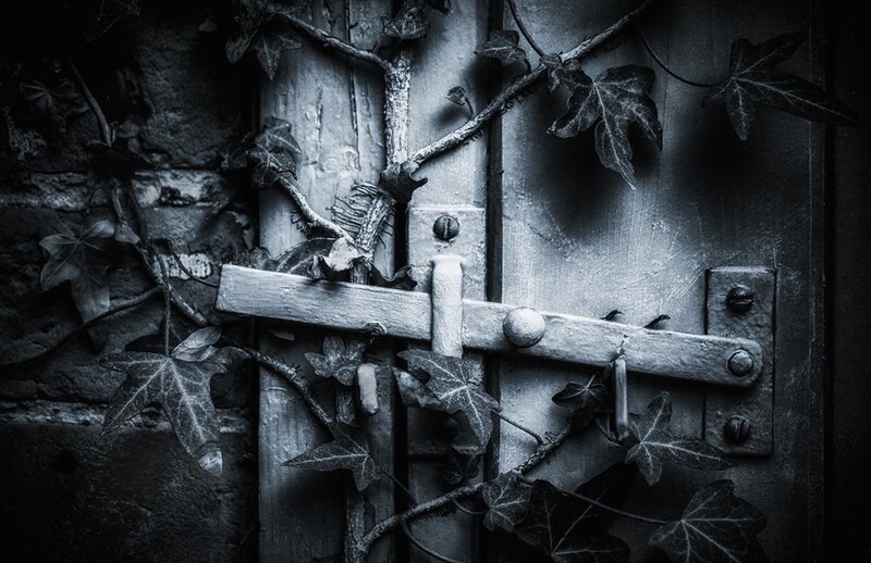Ivy-covered Door Latch