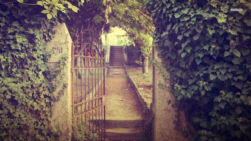 Ivy-covered Gate and Path