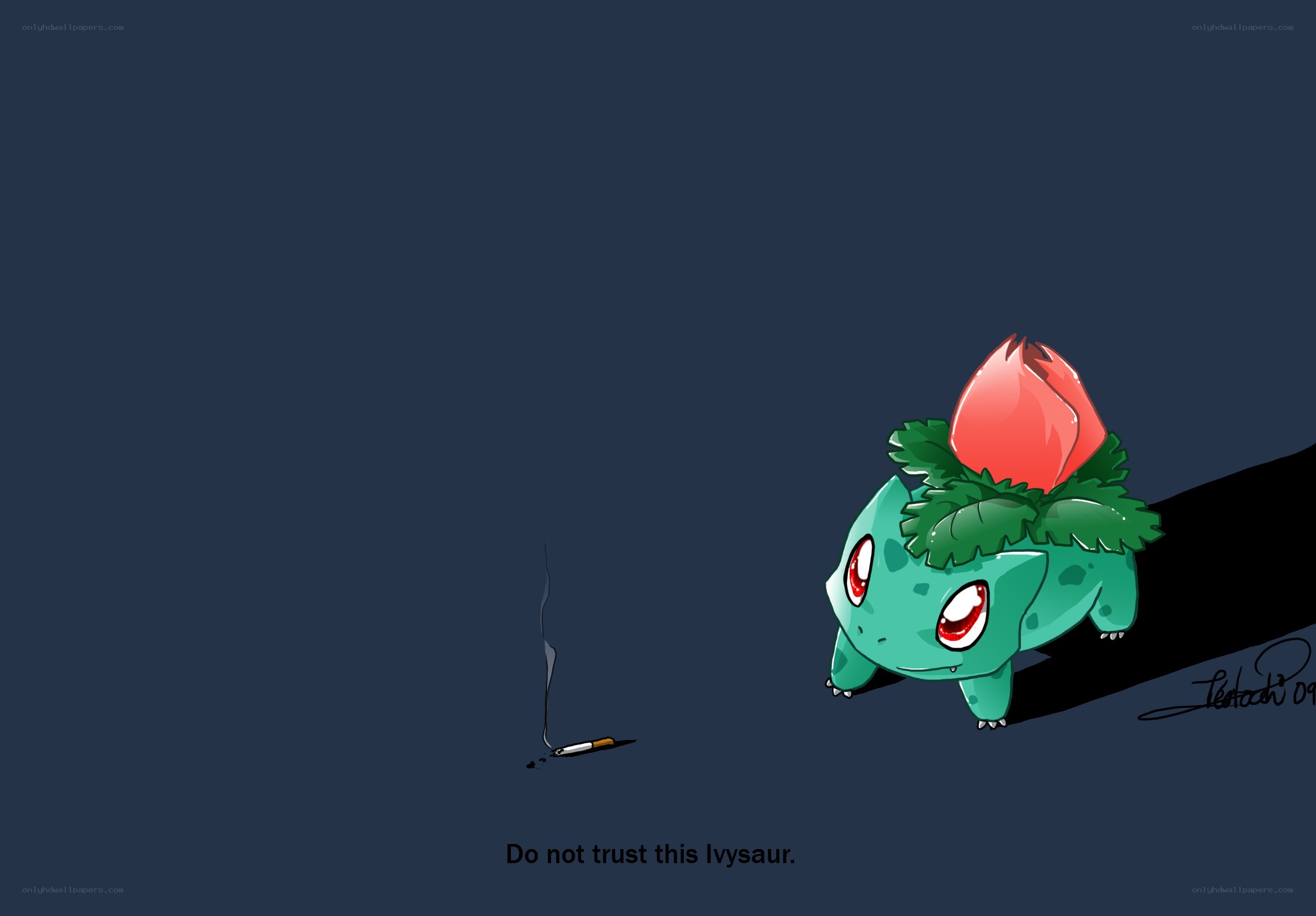 Ivysaur with cigarette
