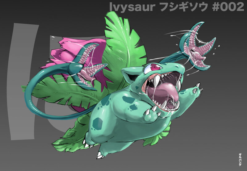 Ivysaur with flower projectiles