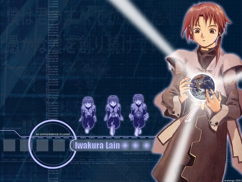 Iwakura Lain holding a globe