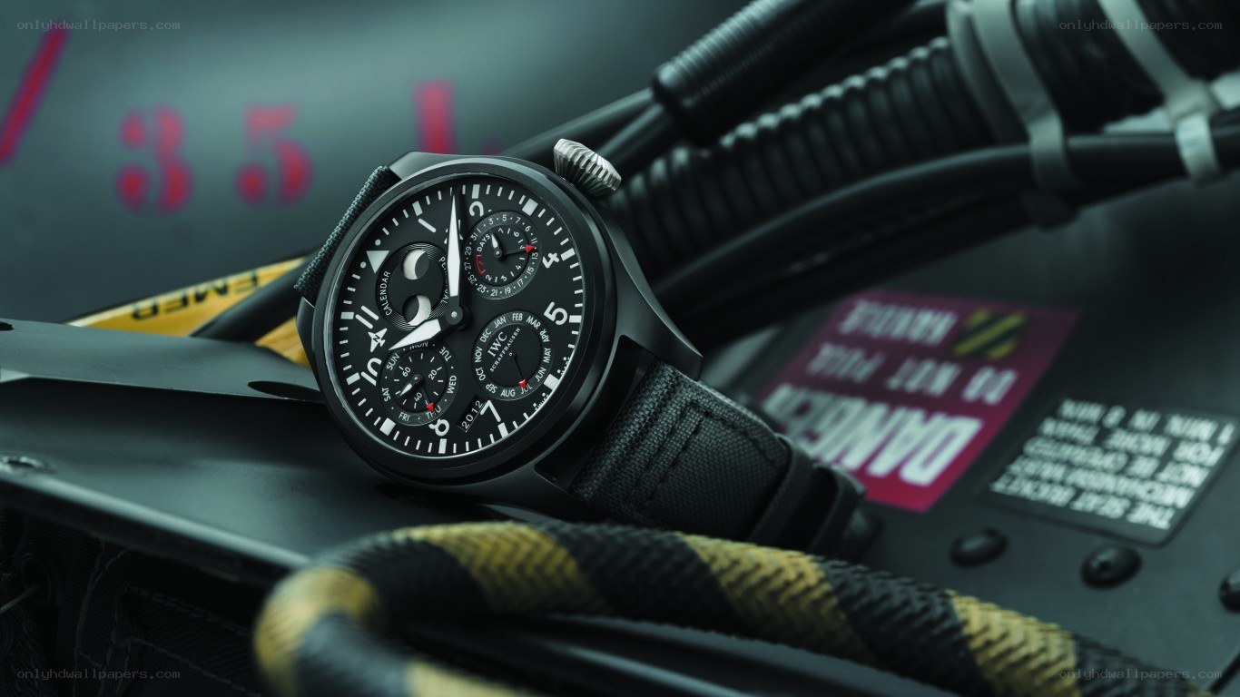 IWC watch on race car interior