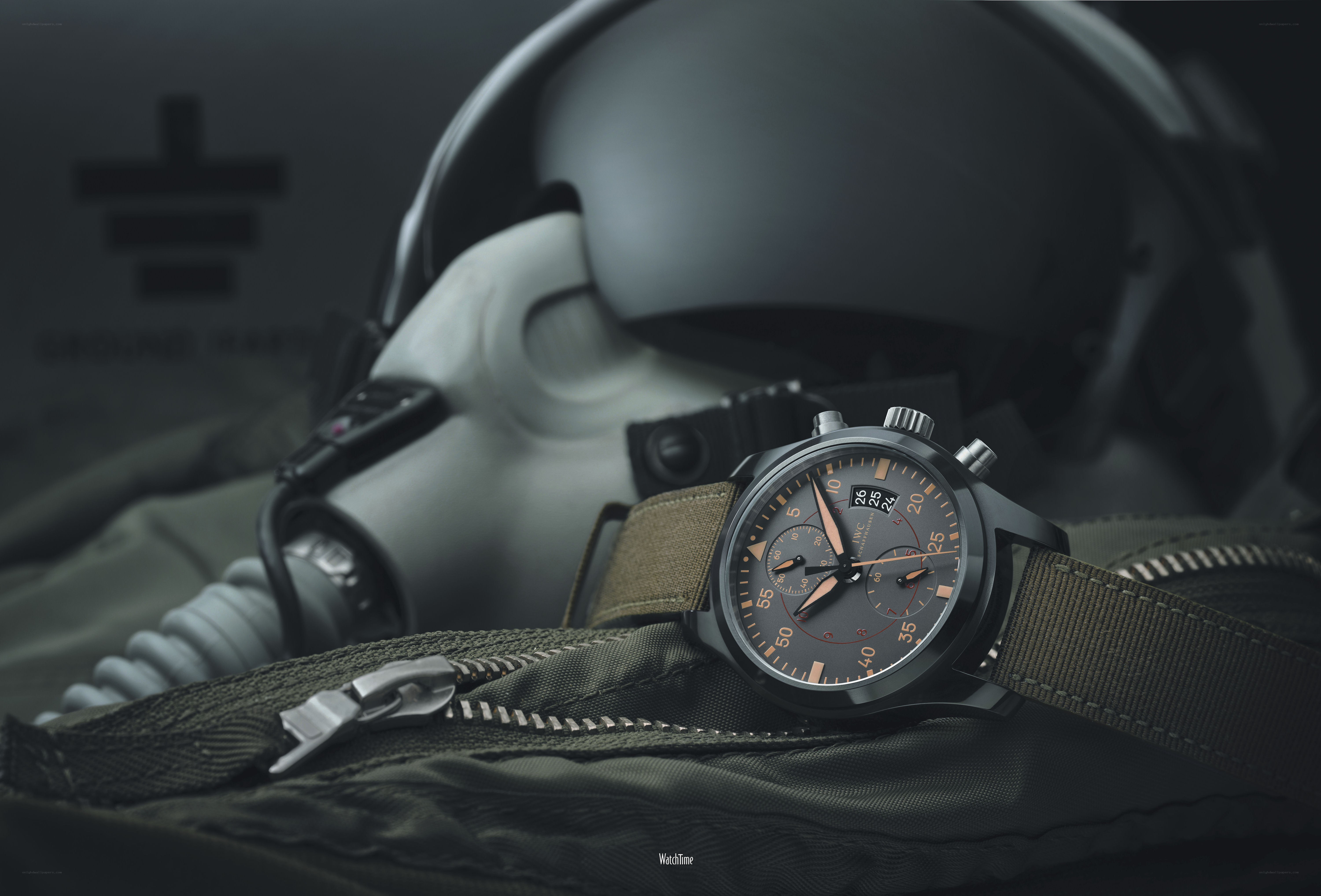 IWC watch with flight helmet
