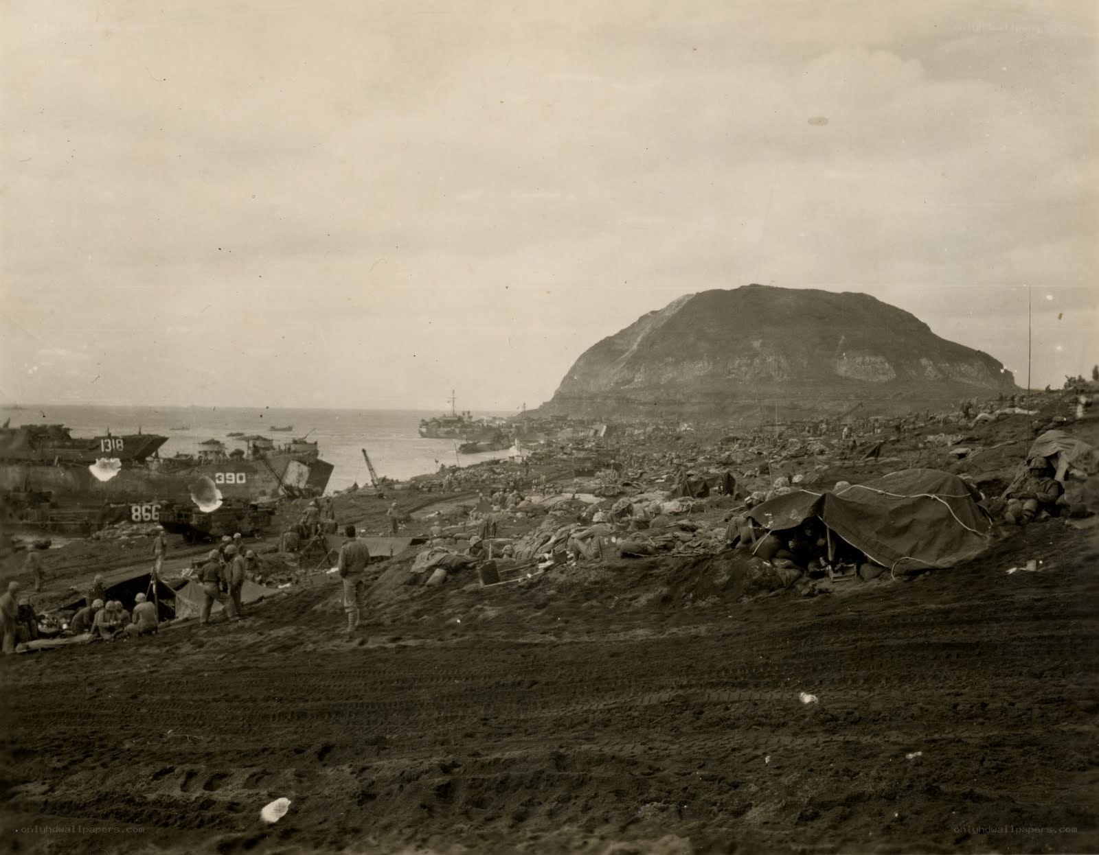 Iwo Jima landing scene
