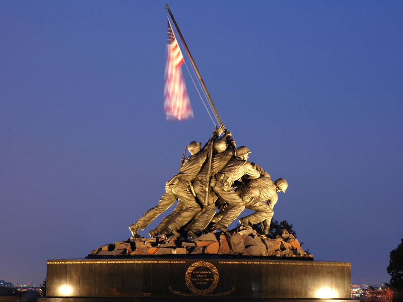 Iwo Jima Memorial — Blue, Dramatic