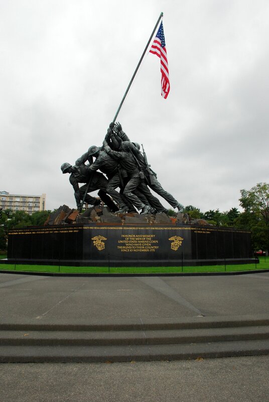 Iwo Jima Memorial — Gray, Solemn