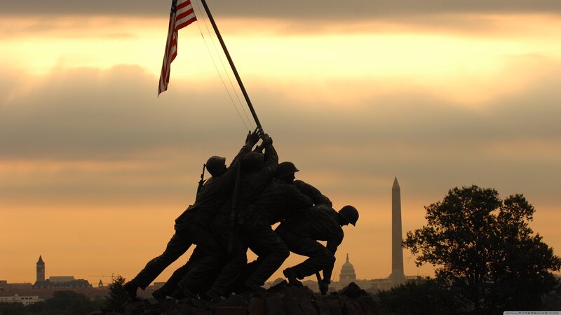 Iwo Jima Memorial Statue — Orange