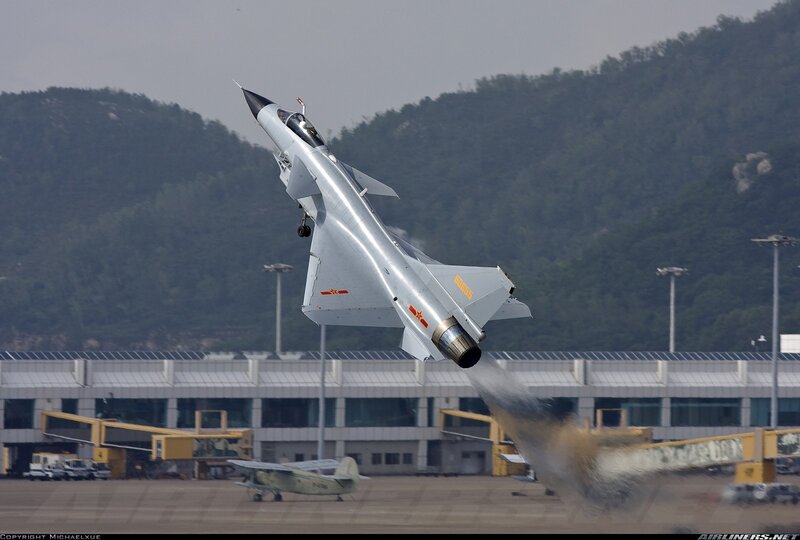 J-10 fighter jet taking off