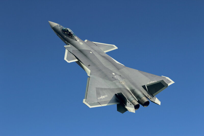 J-20 Stealth Fighter Jet — Blue