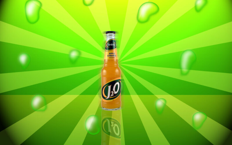 J2O Apple & Mango juice bottle