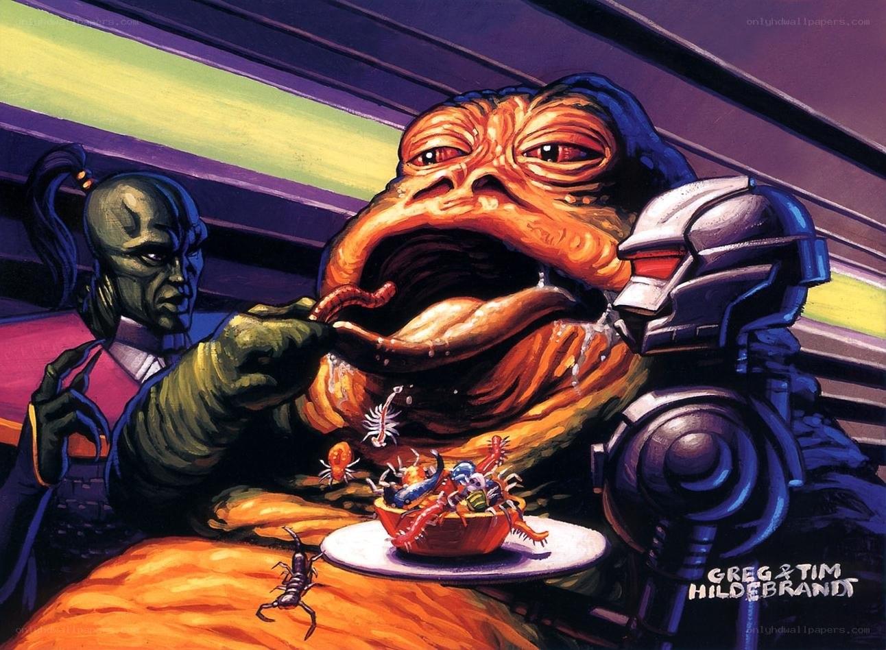 Jabba the Hutt eating insects