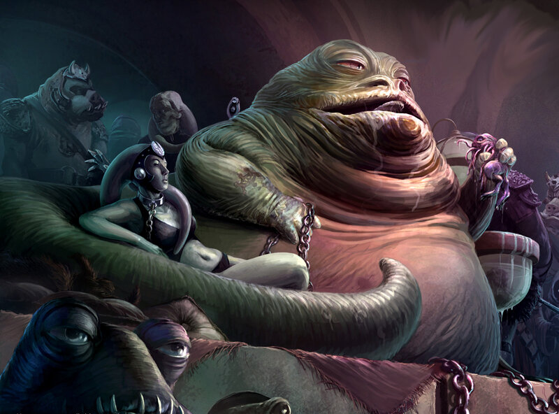Jabba the Hutt in his palace