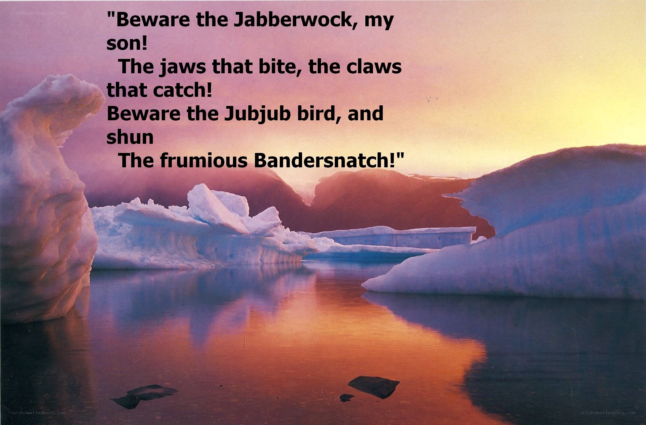 Jabberwock poem on ice