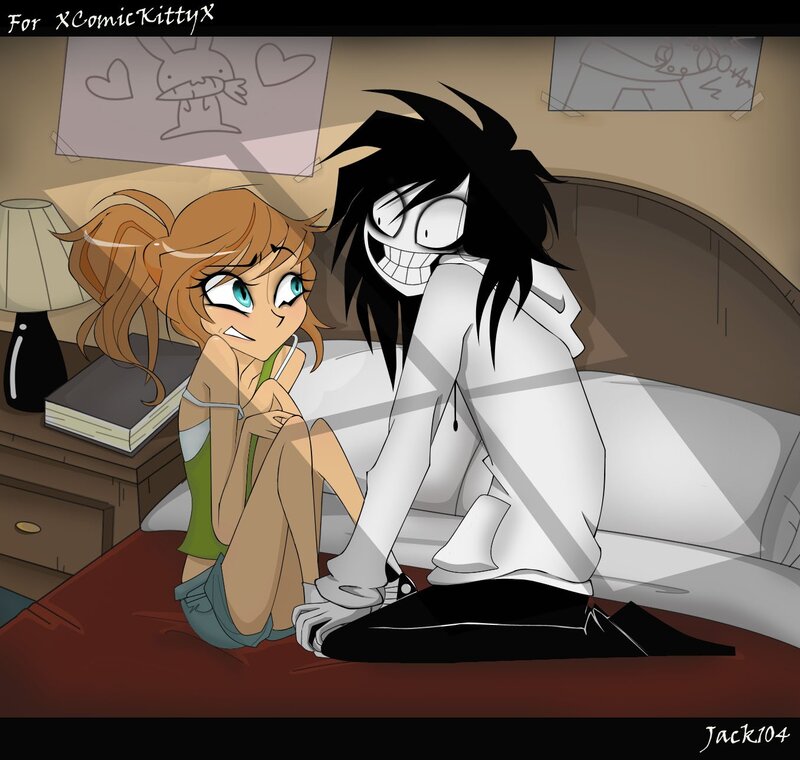Jack and a girl on a bed