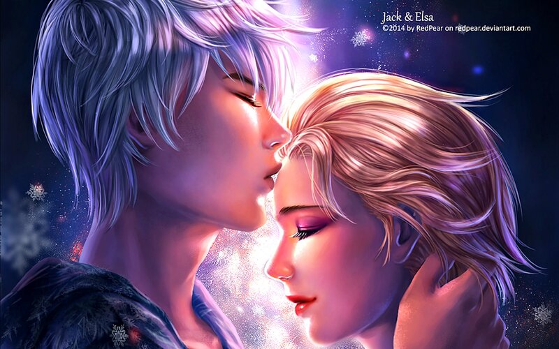 Jack and Elsa Kissing