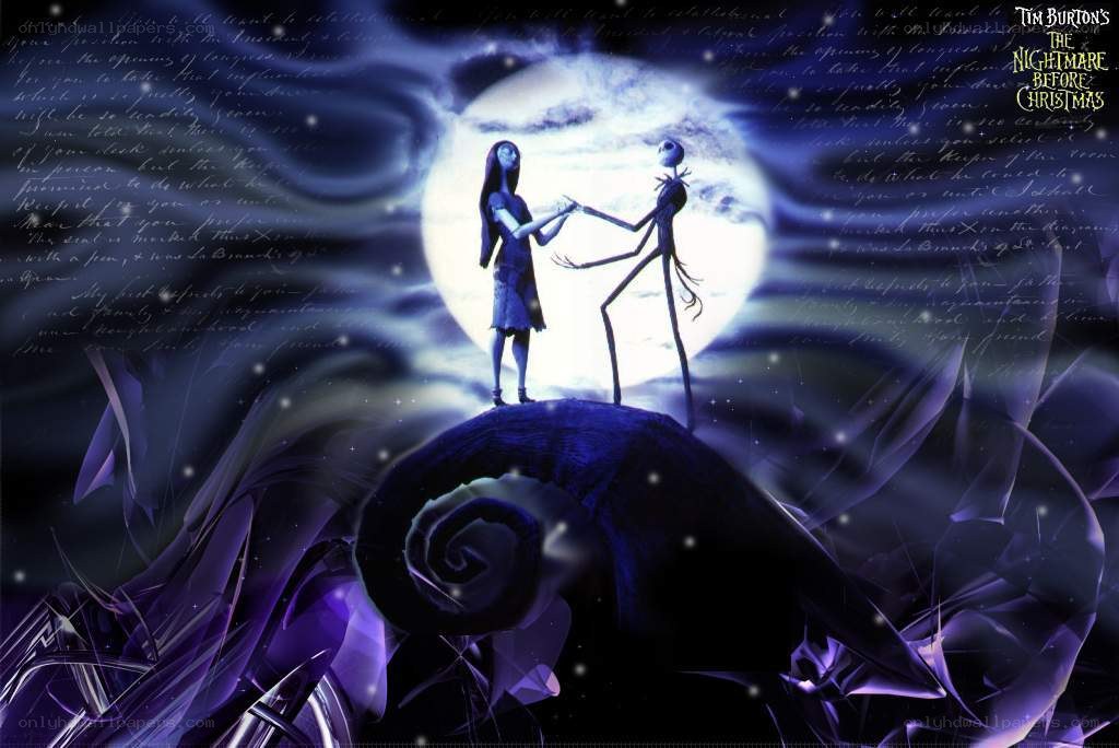 Jack and Sally dancing under the moon