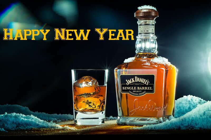 Jack Daniel's Bottle and Glass — Black