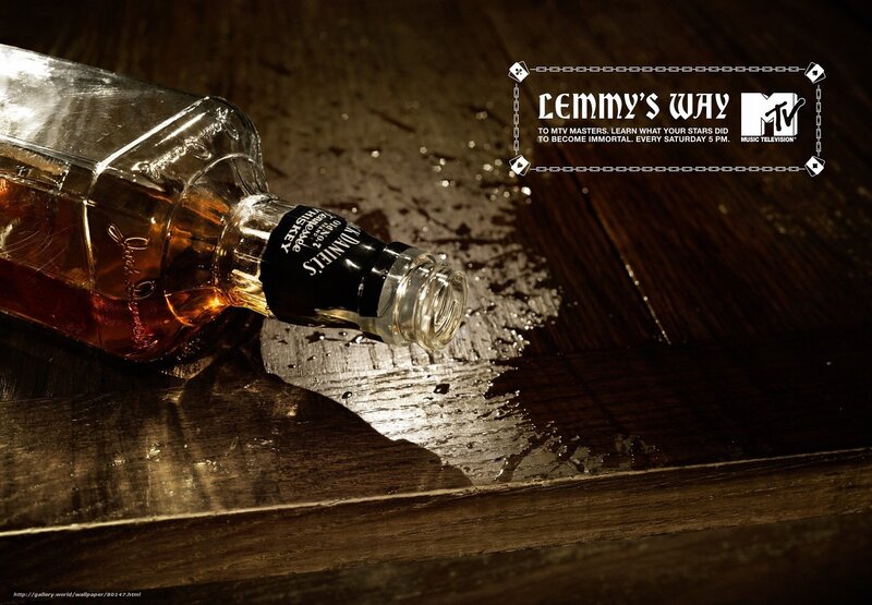 Jack Daniel's bottle on wooden table