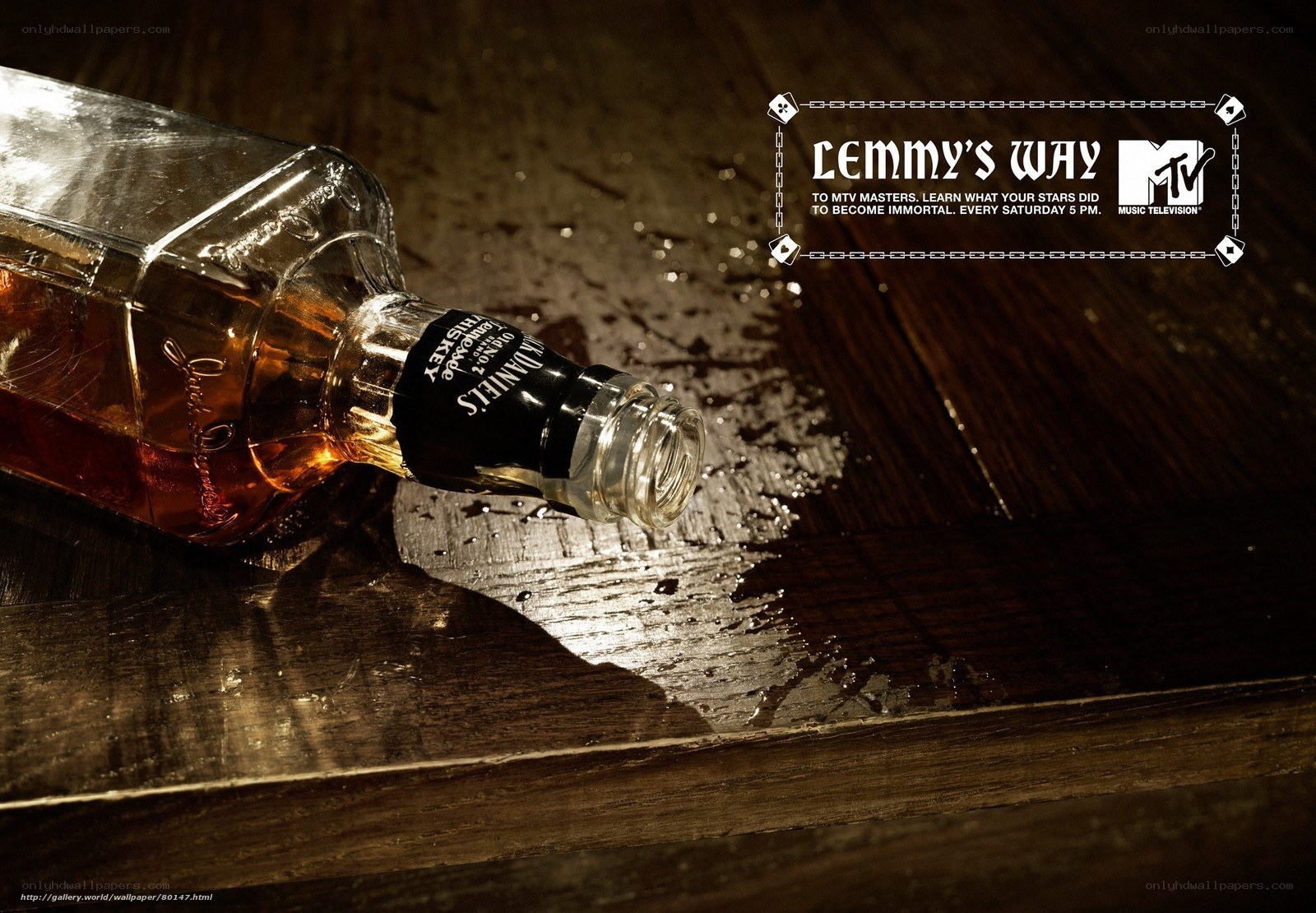 Jack Daniel's bottle on wooden table