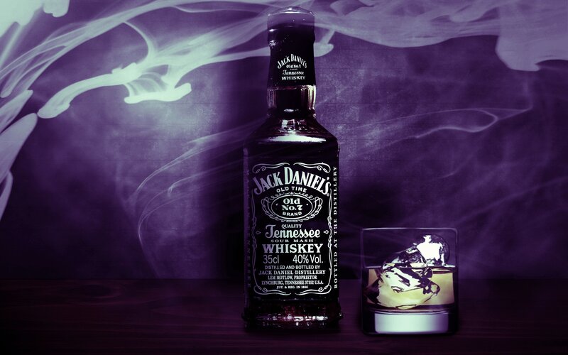 Jack Daniel's bottle with whiskey