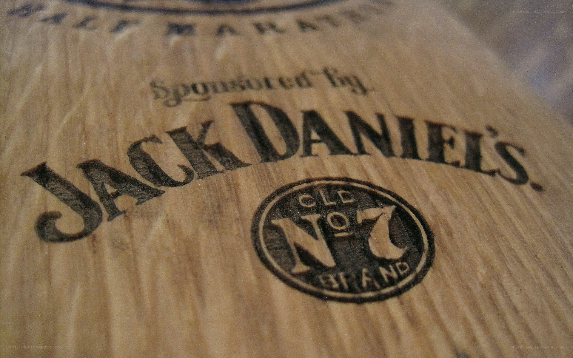 Jack Daniel's logo on wood