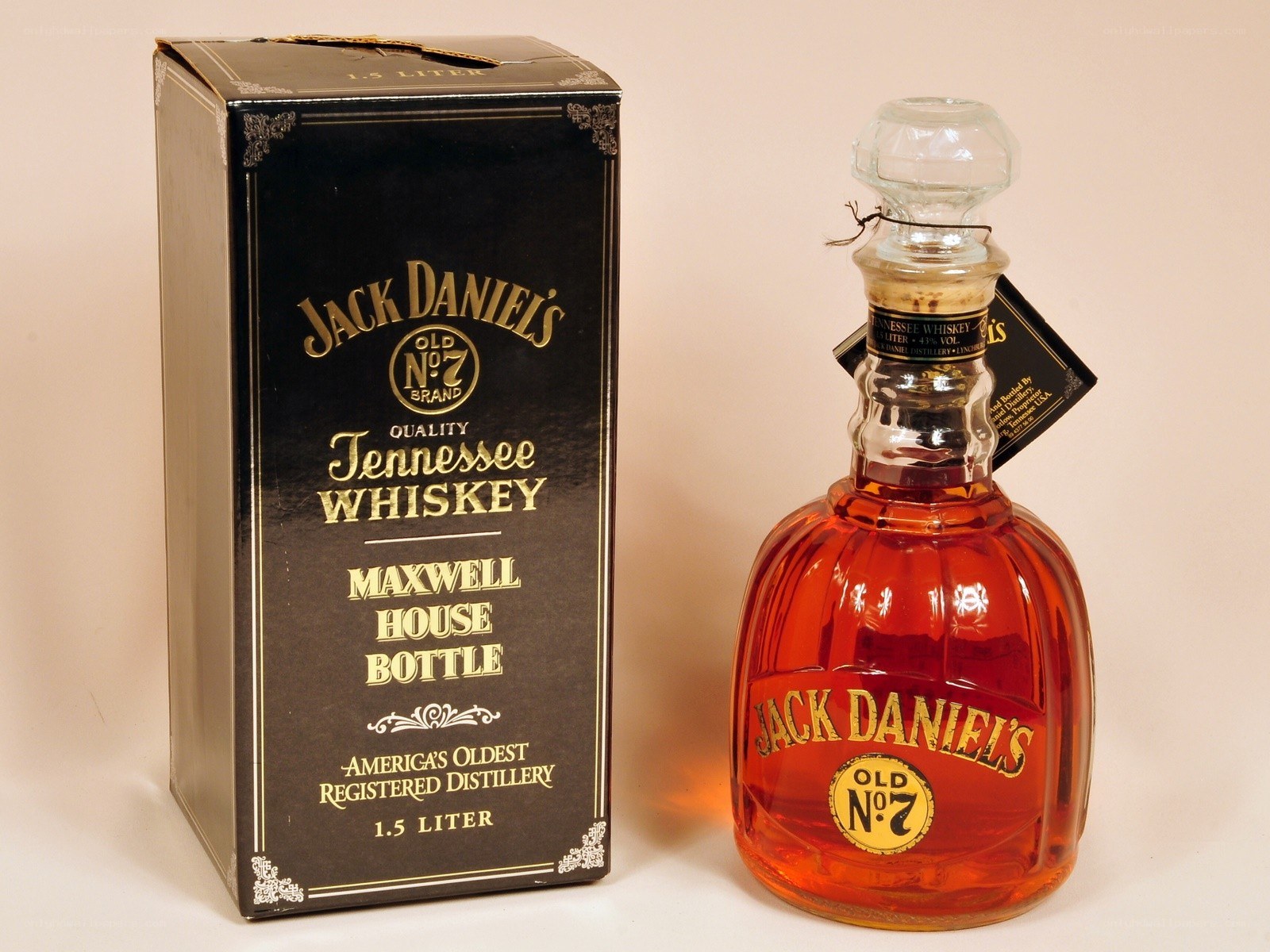 Jack Daniel's whiskey bottle and box