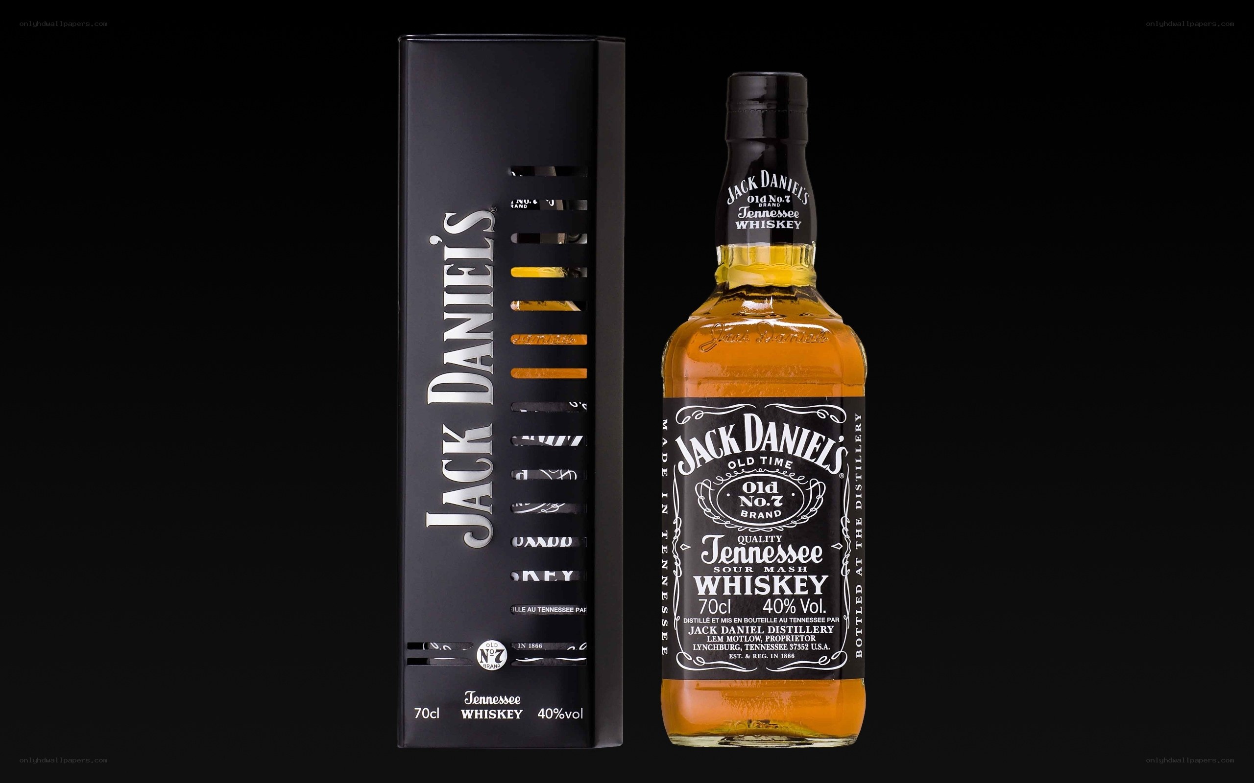 Jack Daniel's whiskey bottle and box