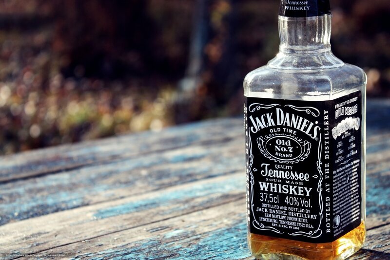 Jack Daniel's Whiskey Bottle — Black, Calm, Afternoon