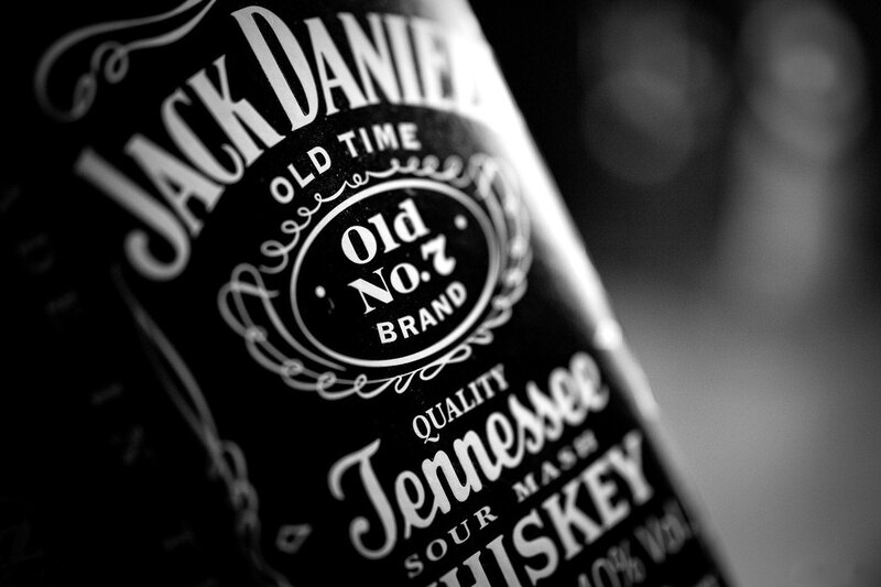 Jack Daniel's Whiskey Bottle — Black, Dramatic