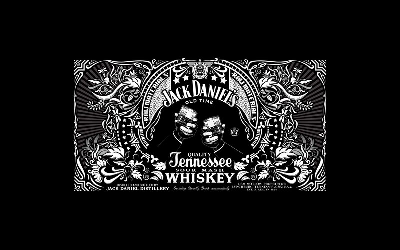 Jack Daniel's Whiskey Label — Black, Classic