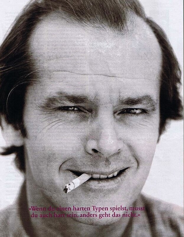 Jack Nicholson portrait with cigarette