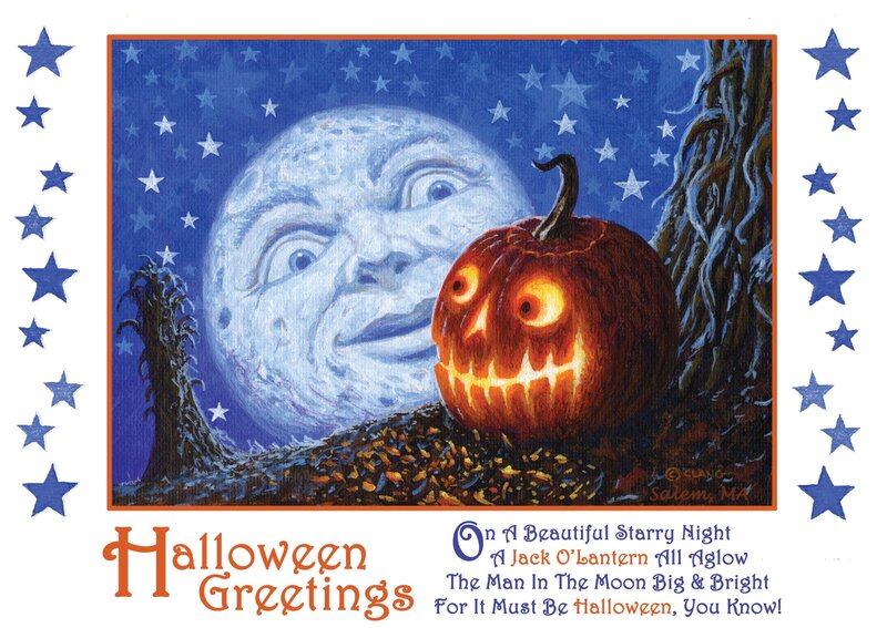 Jack-o'-lantern and Moon