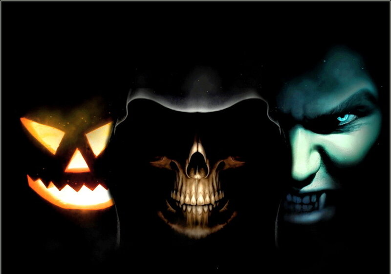 Jack-o'-lantern and Skull