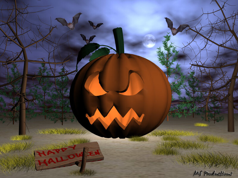 Jack-o'-lantern in Forest