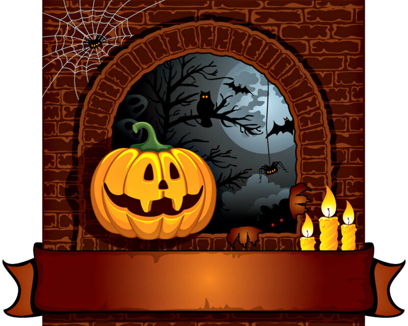 Jack-o'-lantern in Window — Orange