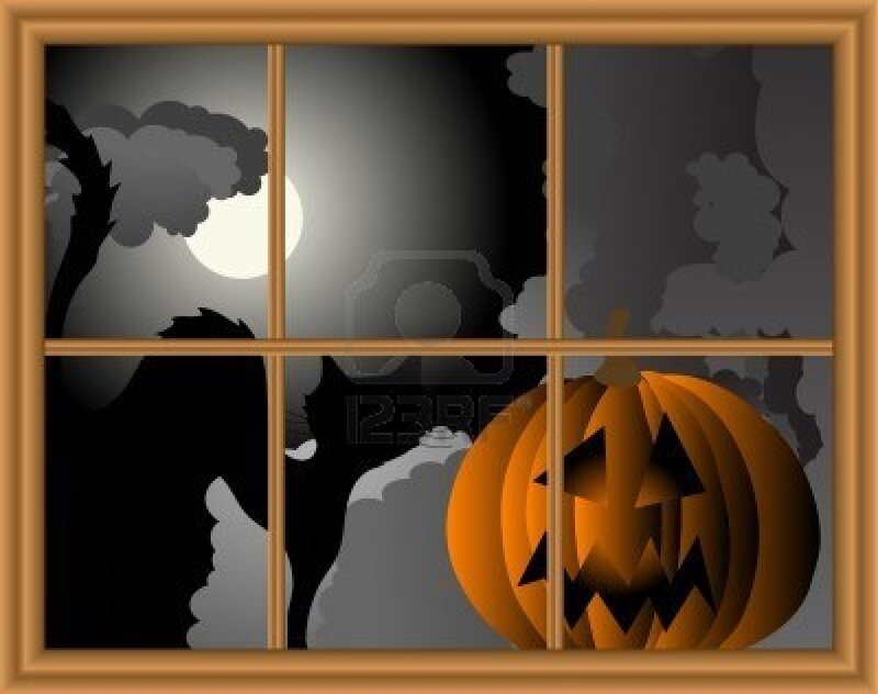 Jack-o'-lantern in Window