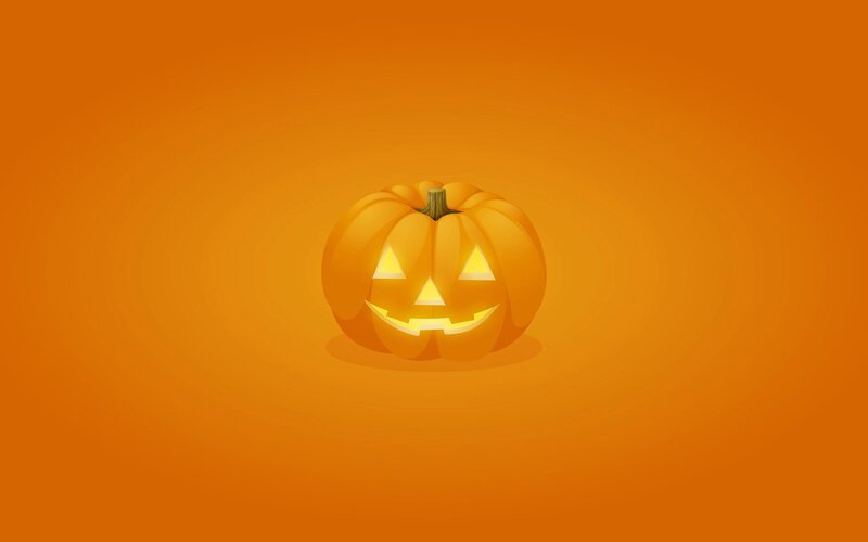 jack-o-lantern on orange