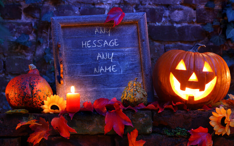 Jack-o'-lantern on Stone