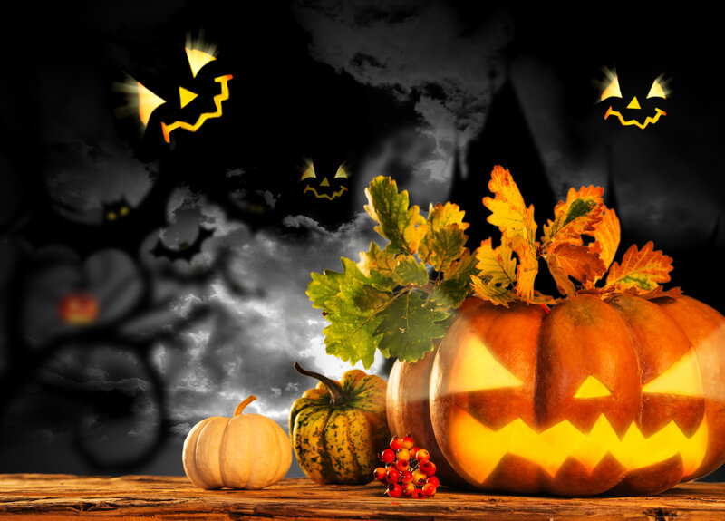 Jack-o'-lantern on Table