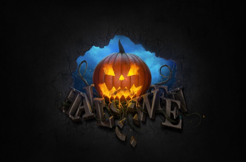 Jack-o'-lantern Pumpkin — Black, Dark
