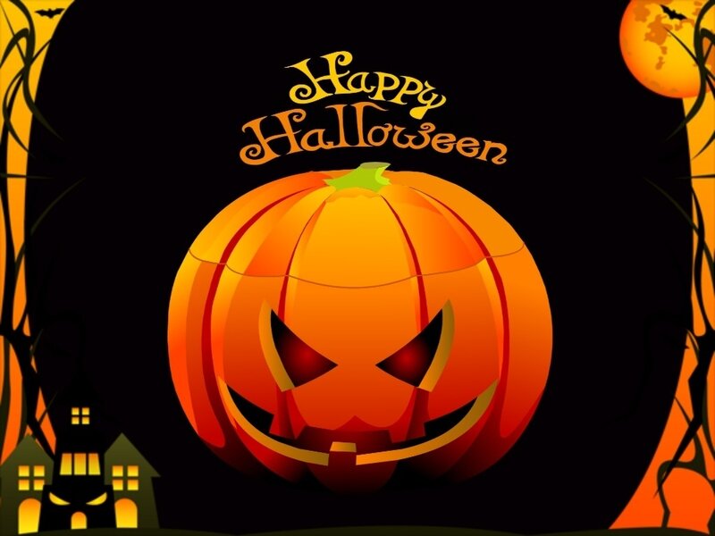 Jack-o'-lantern Pumpkin — Black, Spooky, Night