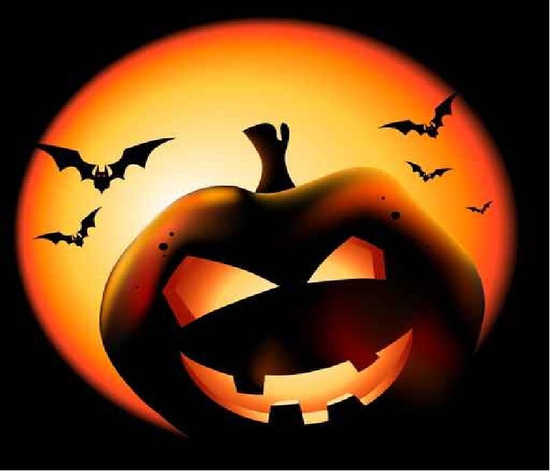 Jack-o'-lantern Pumpkin — Orange, Spooky, Night, Digital Art